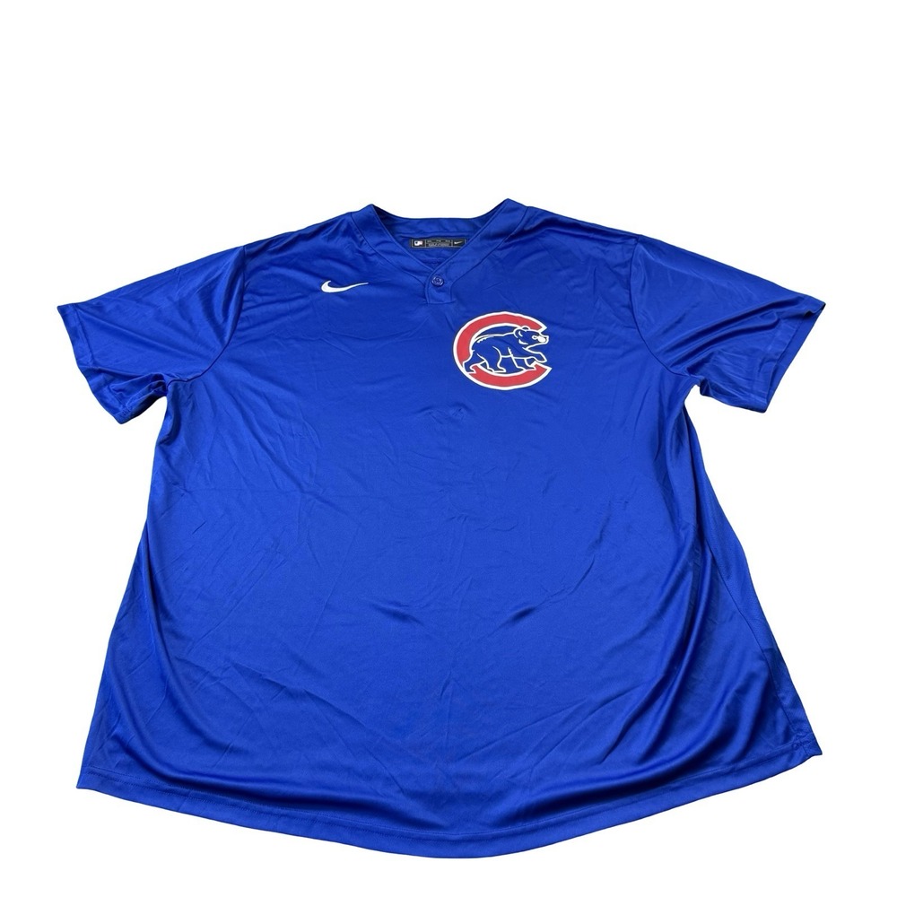 Nike Chicago Cubs MLB Blue Performance Baseball Jersey Mens 2XL Short Sleeve